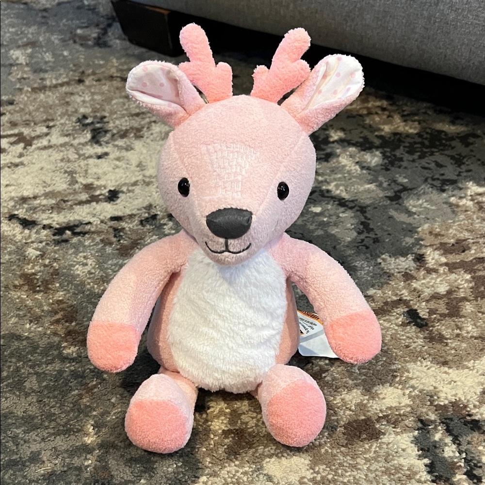 Cloud Island Pink and White Stuffed Deer